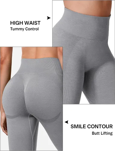 Vista 3 de YEOREO Vivien - Leggings de entrenamiento para mujer, cintura alta, levantamiento de glúteos, contorno de sonrisa, sin costuras, pantalones de yoga