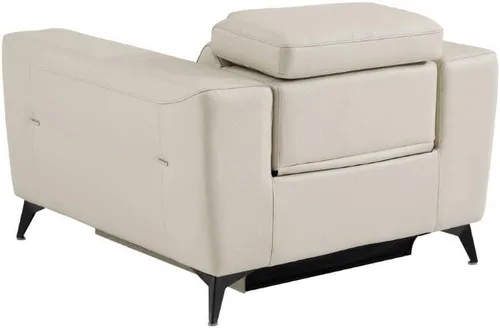 Vista 2 de BlackJack Furniture Ferrara - Sofá reclinable de cuero italiano de grano superior con puertos USB para cargar dispositivos, reposacabezas ajustables