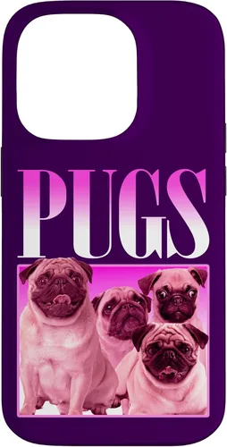 Vista 17 de iPhone 16 Pugs Bootleg Rap Lindo Pug Dog Pet Owners Retro 90's Poster Case