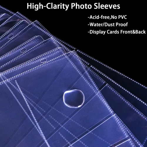 Vista 6 de Paquete de 20 páginas de repuesto para álbumes de fotos de 4 x 6 pulgadas, 12 x 12, 240 bolsillos, doble cara, transparente, a prueba de agua
