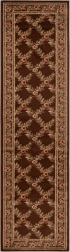 Vista 32 de SAFAVIEH Lyndhurst Collection - Alfombra de pasillo, 2 pies 3 pulgadas x 8 pies, color negro y marrón, diseño tradicional de enrejado floral,