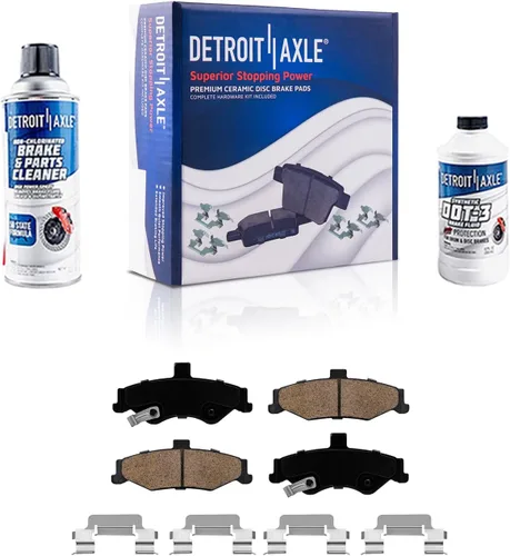 Vista 135 de Detroit Axle - Pastillas de Freno Delantero Izquierdo Reemplazo de Pinza de Disco para Dodge Ram 1500 Dakota Mitsubishi Raider - Juego de 3 piezas