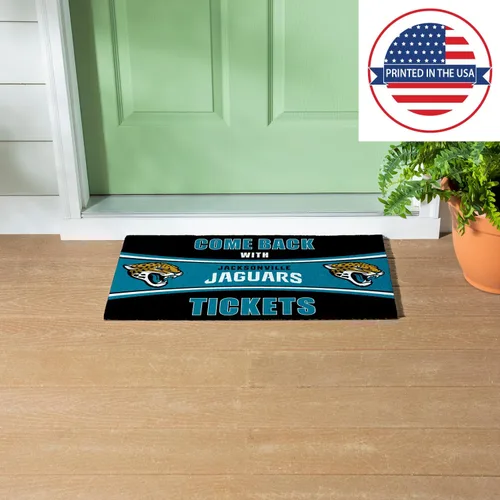 Vista 5 de Team Sports America NFL Jacksonville Jaguars Entrada interior y exterior 28 x 16 pulgadas Parte trasera antideslizante Tapetes de bienvenida