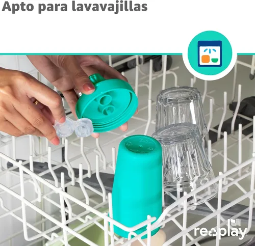 Vista 7 de Re-Play - Vasos con tapa y boquilla de 10 oz., hechos en EE.UU. para niños pequeños de 1 año en adelante, a prueba de derrames, aptos para Aqua Asst.