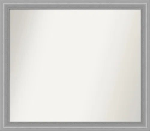 Vista 428 de Amanti Art Espejo de baño plateado para sobre el fregadero, 24 x 24 pulgadas, espejo cuadrado de peltre forjado a medida, marco de madera casual