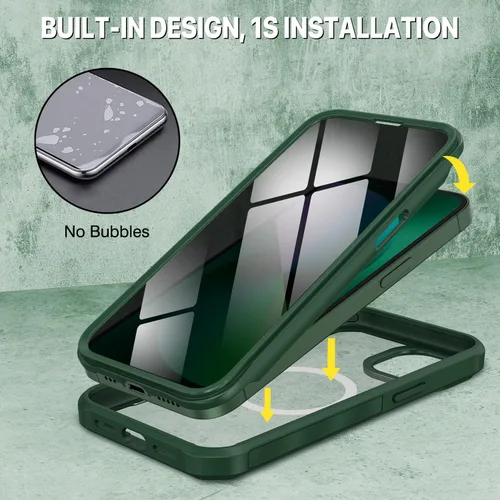 Vista 260 de CENHUFO Funda de privacidad para iPhone 11 Pro, funda de cuerpo completo con protector de pantalla de privacidad de vidrio templado 9H integrado