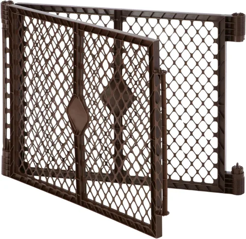 Vista 15 de MyPet Puerta extra ancha para perros con puerta pequeña para mascotas. 38.5 a 103.5 pulgadas de ancho. Puerta para gatos para puerta. Fabricado
