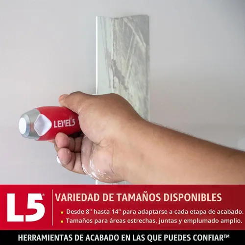 Vista 5 de Espátula de acero inoxidable de 8" con mango de agarre suave - LEVEL5 Grado profesional Extremo martillo de metal 5-134
