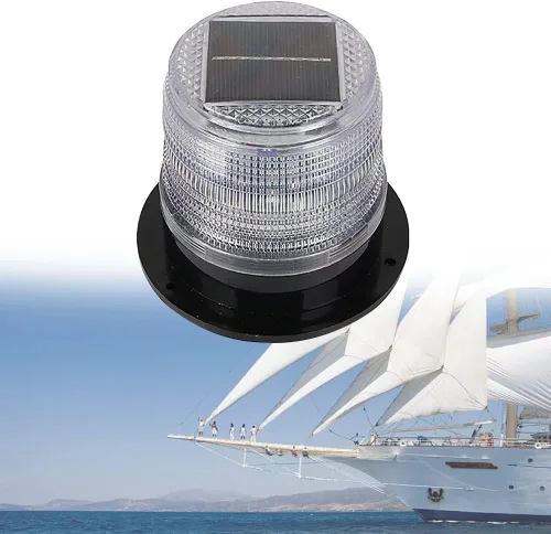 Vista 11 de DYK&NX Luz LED de ancla de navegación marina para yate con carga solar, material PC, impermeable y a prueba de polvo para luces de proa y popa