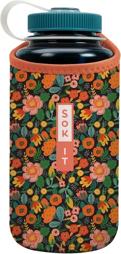 Vista 15 de Sok It BotlSok Funda para botella de agua con cubierta de neopreno aislante (Floral abstracto, se ajusta a CamelBak o Nalgene de 12 onzas)