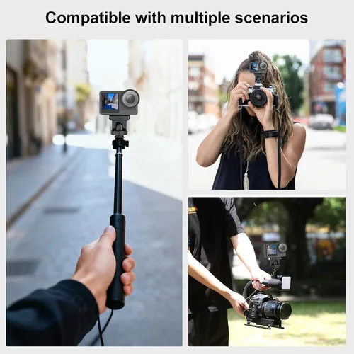 Vista 7 de PULUZ Soporte de montaje rápido para DJI Osmo Action 5 Pro/4/3, zapata fría con agujero de tornillo de 1/4 pulgadas y ajuste de inclinación de 75°