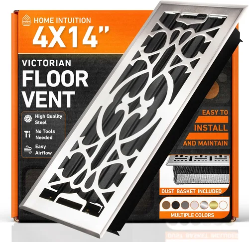 Vista 8 de Cubiertas de ventilación de piso 2X10 con trampa de malla, registro de piso con calor y aire, ventilación de piso metálica transitable para conducto