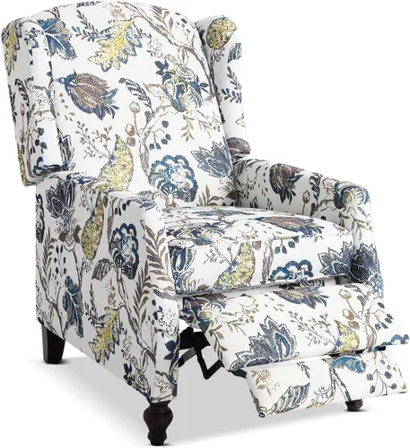 Vista 14 de Silla Wingback con masaje y calor, silla reclinable de tela copetuda, silla reclinable con respaldo de ala con control remoto, cojín acolchado