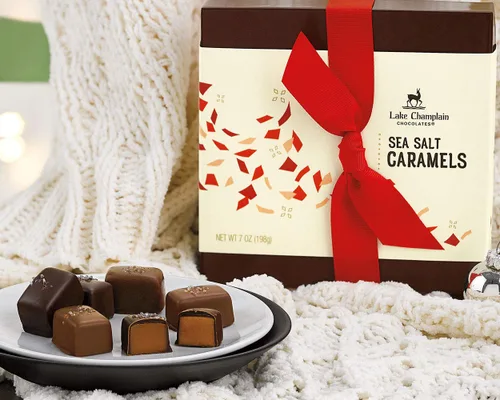 Vista 3 de Lake Champlain Chocolates Caramelos surtidos de sal marina, 20 piezas, 7 onzas