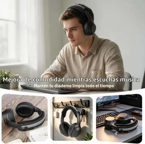 Vista 3 de Funda universal de repuesto para diadema de auriculares, funda de cojín para diadema compatible con Sony, Bose, Beats, JBL Protector de banda
