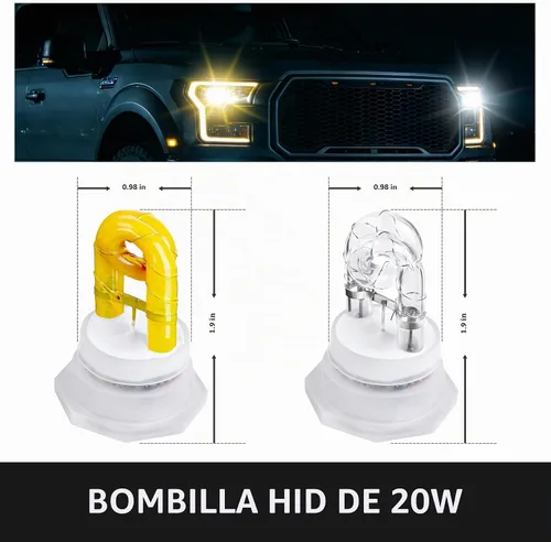 Vista 3 de Kit de luces estroboscópicas de emergencia escondidas, 4 bombillas HID, 13 patrones intermitentes, cable de 16 pies con controlador de faros Blanco