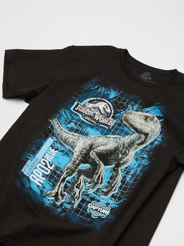 Vista 2 de Jurassic World Camiseta de manga corta Blue Raptor Grid para niños 2