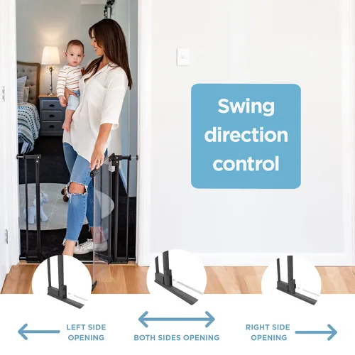 Vista 7 de Perma Child Safety Clear Ultimate Safe Step Secure Step - Puerta montada a presión con cierre automático, negro cálido, se adapta a aberturas