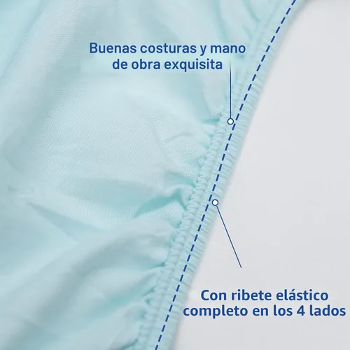 Vista 2 de FLXXIE Juego de ropa de cama de microfibra de 4 piezas, color aguamarina Aqua