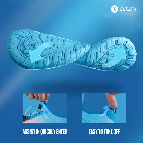 Vista 2 de Simari Zapatos de agua para mujer, hombre, natación, playa, piscina, deportes acuáticos, secado rápido, estilo descalzo, buceo, surf y caminar
