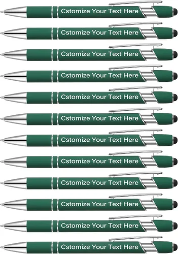 Vista 19 de Kingluu 24 unidades de bolígrafos personalizados con lápiz óptico, escritura suave, tinta negra, bolígrafos personalizados con su nombre, logotipo