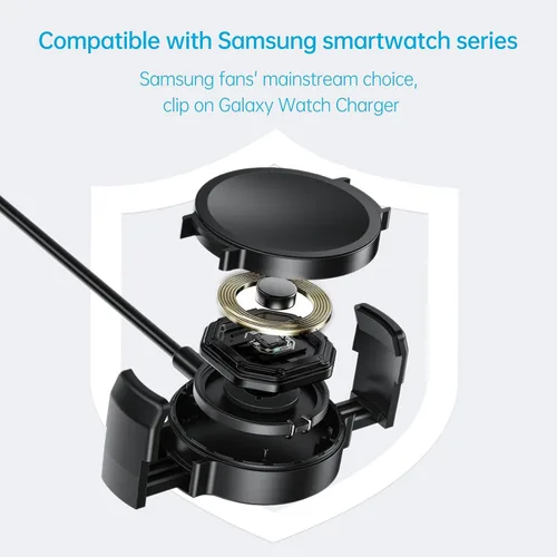 Vista 6 de Cargador de reloj Galaxy, compatible con Samsung Watch 8/8 Classic/7/7 Ultra/6/6 Classic/5 Pro/5/4/4 Classic/3 Active2/1, cable de carga Galaxy