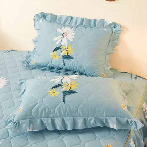 Vista 7 de Juego de falda de cama con volantes de 3 piezas, 3 piezas, cobertura lateral de 15.7 pulgadas, suave y cálida