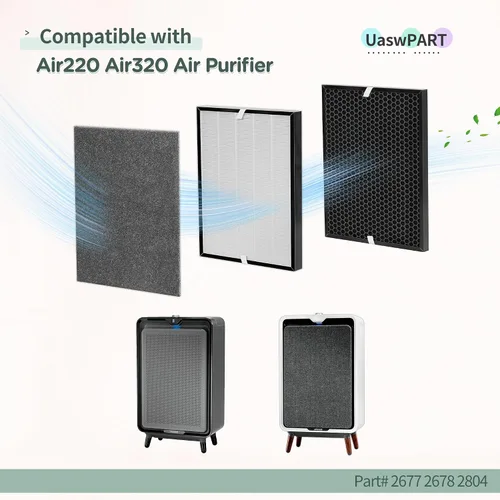 Vista 2 de Filtro Air220 Air320 compatible con filtros Bissell Air 220 de repuesto para Air220 2609A y Air320 2768A, comparado con la parte # 2677 2678 2804, 1