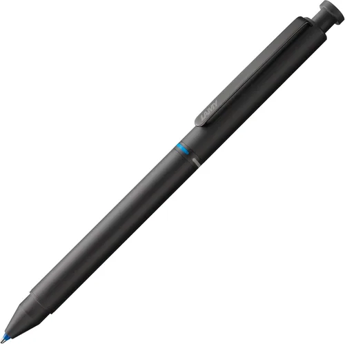 Vista 7 de Lamy Set de 1 bolígrafo ST Twin Pen 645 con sistema de bolígrafo de acero inoxidable y lápiz en plata y 1 estuche de cuero genuino en negro para dos