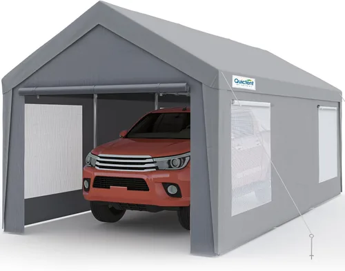 Vista 12 de Quictent Toldo de Cochera Resistente de 10x20 pies Carpa Galvanizada para Automóvil Refugio de Garaje al Aire Libre para Botes con Estructura