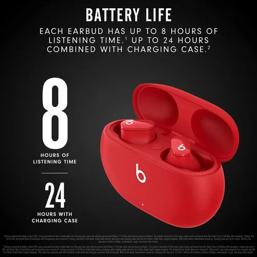 Vista 3 de Beats Studio Buds - Auriculares inalámbricos con cancelación de ruido - Beats Red (renovado prémium)