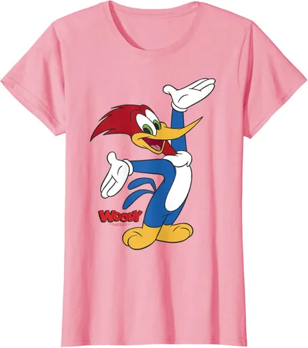 Vista 6 de Woody Woodpecker Camiseta con logotipo de cuerpo completo Negro