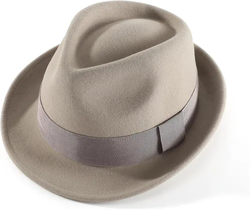 Vista 62 de Home Prefer Sombrero de invierno de fieltro de lana para hombre Sombrero de ala corta Fedora