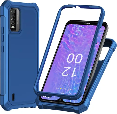 Vista 5 de Funda para Nokia C210 con protector de pantalla, parte delantera trasera de cuerpo completo, protección resistente, silicona suave esmerilada, grado