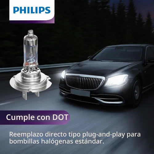 Vista 5 de Philips Automotive Lighting H7 NightGuide Platinum - Bombilla de repuesto para faros delanteros, se adapta a posiciones seleccionadas de luz alta