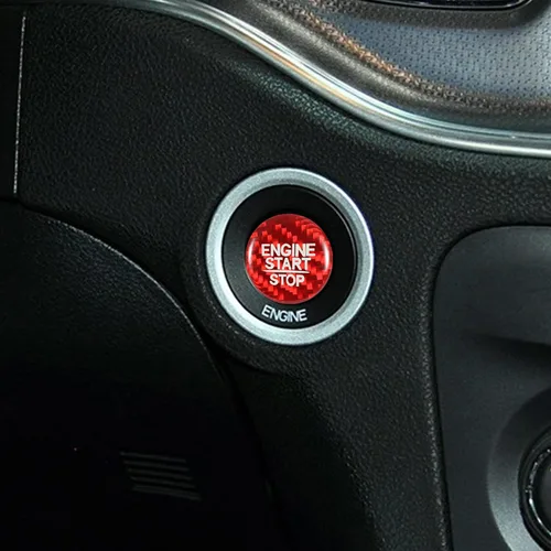 Vista 7 de TOMALL Adhesivo de fibra de carbono para cubierta de arranque de motor de automóvil, compatible con Dodge Charger Challenger SRT Durango interruptor
