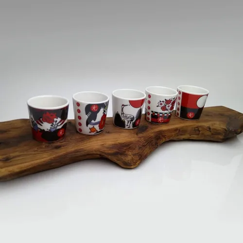 Vista 8 de LENITH ] Juego de vasos de chupito de Soju divertidos coreanos, O-Kwang Hwatu, juego de cartas tradicional de Corea impreso para sake, whisky