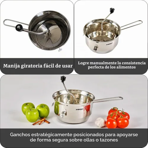 Vista 2 de Mirro 50025 Foley Molino de Alimentos Saludables de Acero Inoxidable, 3.5 Cuartos, Plateado