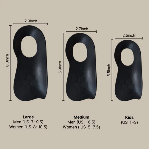 Vista 7 de Plantillas de soporte de medio arco para hombres y mujeres – Insertos ortopédicos finos para fascitis plantar, pies planos, arcos altos