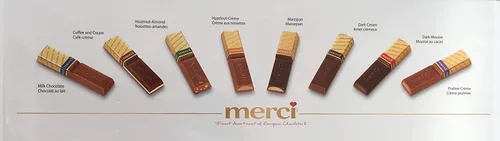 Vista 3 de Merci El mejor surtido de chocolates europeos. Paquete económico de 23.8 onzas. 54 piezas de chocolates europeos finos envueltos individualmente.