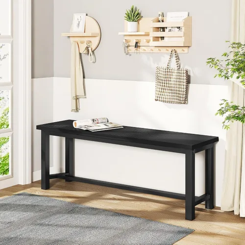 Vista 7 de Recaceik - Par de 2 bancos de comedor negros, banco de metal moderno de 39 pulgadas