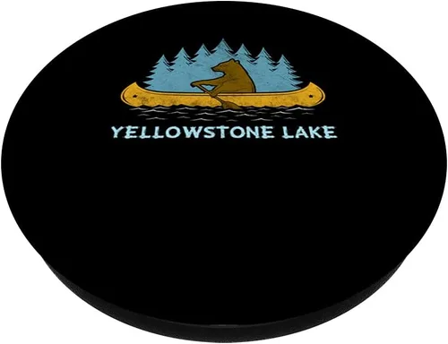 Vista 2 de Cedar Creek Lake lake Bear Canoe outdoor hiking camping PopSockets Swappable PopGrip