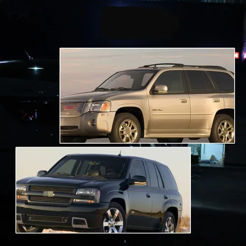 Vista 8 de Luces de señal de giro LED ámbar con lente ámbar para espejo lateral para Buick Rainier 2004-2007, Chevrolet Trailblazer GMC Envoy 2002-2009