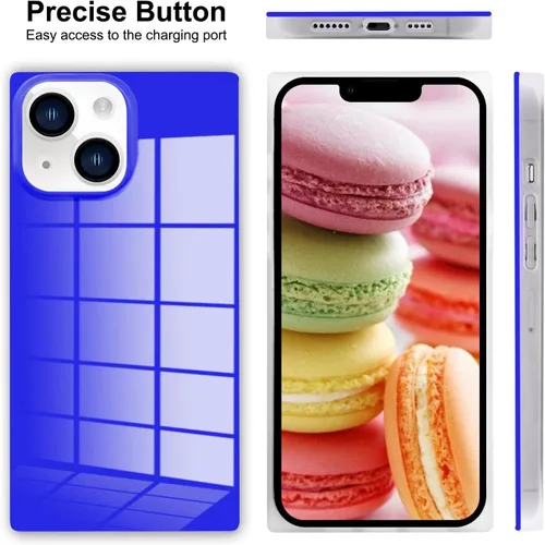 Vista 2 de Funda rectangular compatible con iPhone 15 Neon para mujer, diseño de lujo de fluorescencia brillante, flexible, suave, delgada, de gel de goma TPU