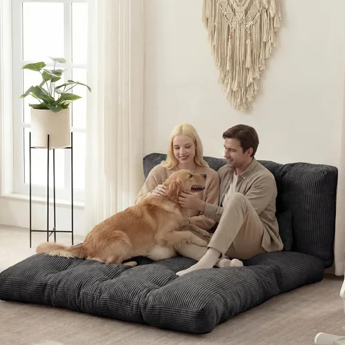 Vista 18 de Sofá cama plegable, silla convertible con almohada, colchón plegable con soporte para la espalda, silla plegable portátil, cama, cómodo sofá de piso