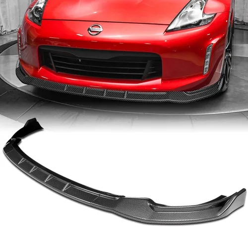 Vista 2 de Q1-TECH, 9 piezas de difusor de parachoques delantero y falda lateral compatible con Nissan 370Z 2013-2020, alerón de parachoques delantero, divisor