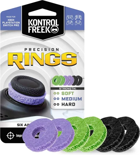 Vista 8 de KontrolFreek Precision Rings Aim Assist Motion Control for PlayStation 4 (PS4), PS5, Xbox One, XBX, Switch Pro & Scuf Controller (Black/Purple)