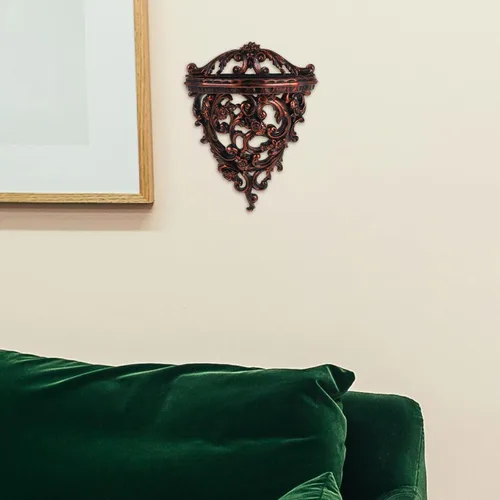 Vista 8 de Holibanna Estante de almacenamiento montado en la pared de estilo europeo de 10.23 x 7.79 x 3.93 pulgadas, organizador decorativo flotante