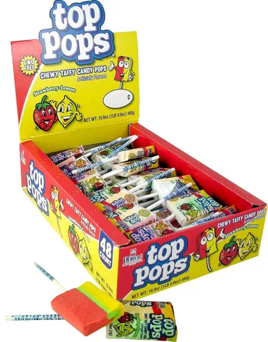 Vista 9 de Top/Taffy Pops Sabores Surtidos 48ct