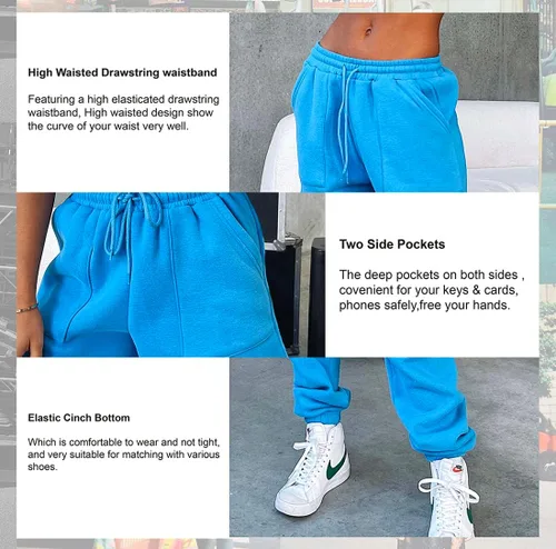 Vista 8 de DISCIPBUSH Pantalones deportivos holgados de forro polar para mujer, pantalones deportivos Y2K, pantalones deportivos con cordón para niñas